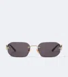 Gucci Rectangular Sunglasses In Gold