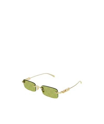 Gucci Rectangular Sunglasses In Green
