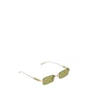 Gucci Rectangular Frame Sunglasses In Green