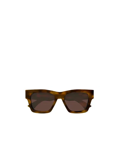 Gucci Rectangular Sunglasses In Havana