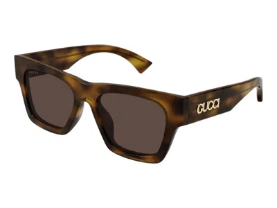 Pre-owned Gucci Rectangular Sunglasses In Havana Brown (gg1835sa/002)
