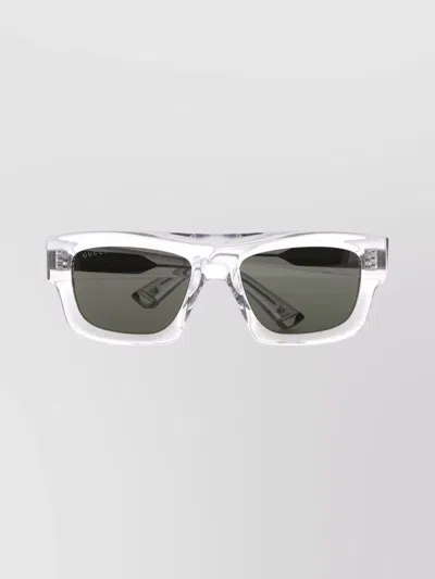 GUCCI RECTANGULAR SUNGLASSES TRANSPARENT FRAME