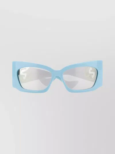 Gucci Rectangular Thick Frame Acetate Sunglasses In Brown