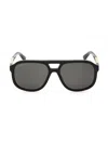 Gucci Rectangular Unisex Sunglasses In Black
