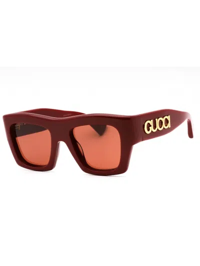 Gucci Rectangular Women's Sunglasses In Red