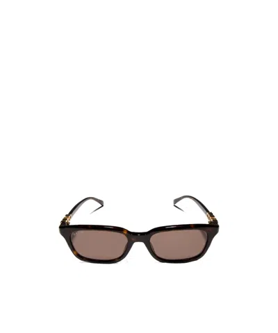 Gucci Rectangular-frame Sunglasses In Brown