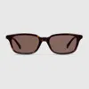 Gucci Rectangular-frame Sunglasses In Brown
