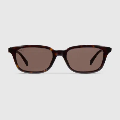 Gucci Rectangular-frame Sunglasses In Brown