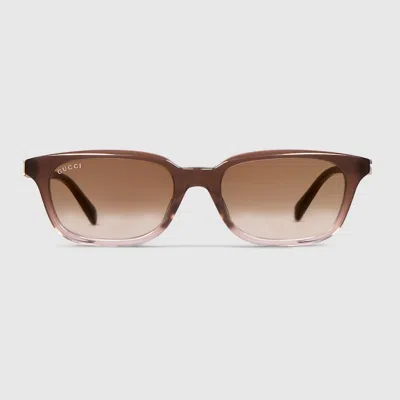 Gucci Rectangular-frame Sunglasses In Brown