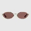 Gucci Rectangular-frame Sunglasses In Brown