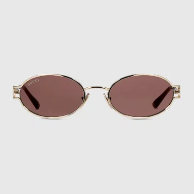 Gucci Rectangular-frame Sunglasses In Brown