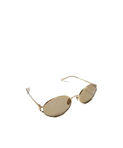 Gucci Rectangular-frame Sunglasses In Gold
