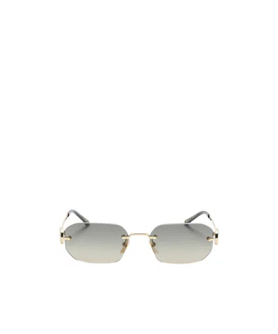 Gucci Rectangular-frame Sunglasses In Gold