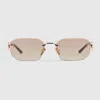 Gucci Rectangular-frame Sunglasses In Green