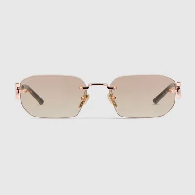 Gucci Rectangular-frame Sunglasses In Green