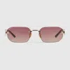 Gucci Rectangular-frame Sunglasses In Pink