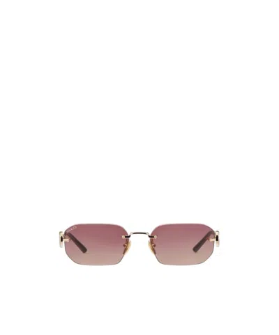 Gucci Rectangular-frame Sunglasses In Pink