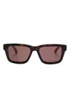 Gucci Rectangule-frame Sunglasses In 绿色