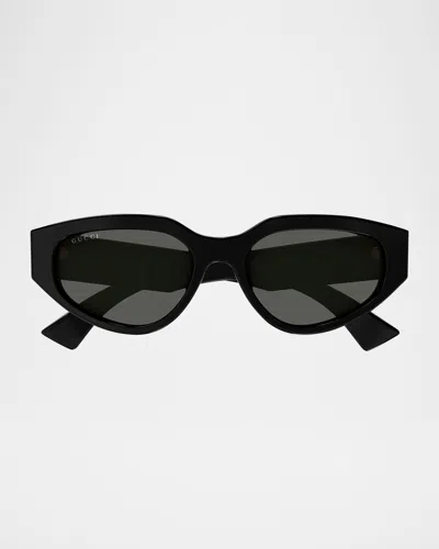Gucci Recycled Acetate Cat-eye Sunglasses In Black