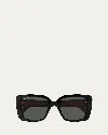 Gucci 1861s Recycled Acetate Rectangle Sunglasses In Black