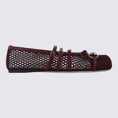GUCCI RED ANCORA LEATHER FLATS