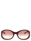 Gucci Oval Frame Sunglasses With Tinted Lenses In Brown