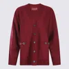 Gucci Women Wool And Cashmere V-necked Cardigan In Red