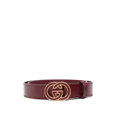 Gucci Red Belts Women In Burgundy