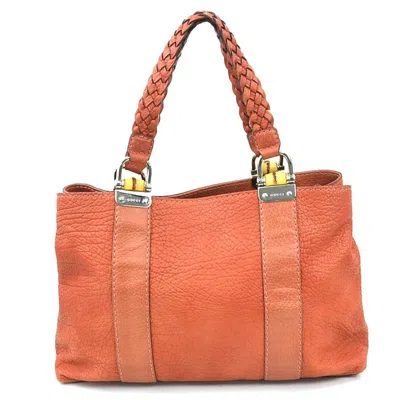 Pre-owned Gucci Red Brown Leather Shoulder Bag ()