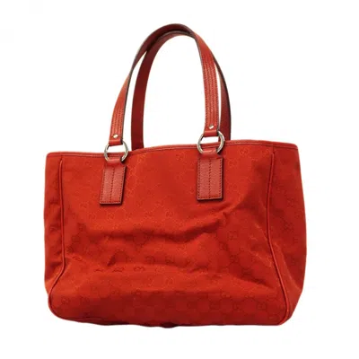 Pre-owned Gucci Red Color Canvas Tote Bag ()
