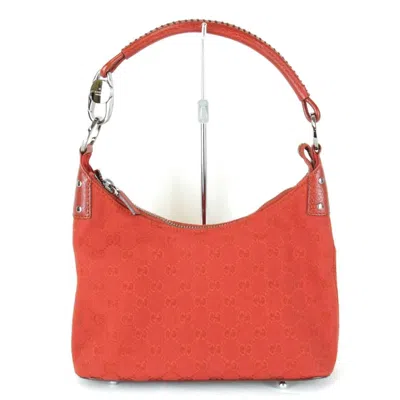 Pre-owned Gucci Red Color Gg Canvas Shoulder Bag ()