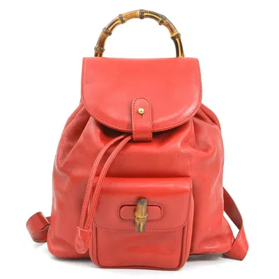 Pre-owned Gucci Red Color Leather Backpack ()