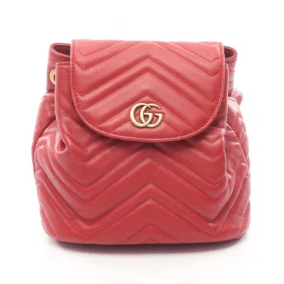 Pre-owned Gucci Red Color Leather Backpack ()