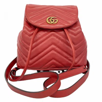 Pre-owned Gucci Red Color Leather Backpack ()