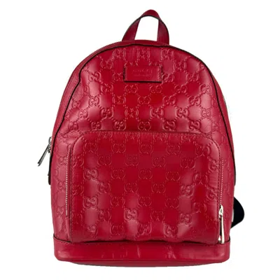 Pre-owned Gucci Red Color Leather Backpack ()
