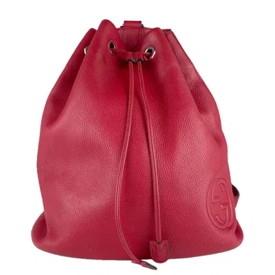 Pre-owned Gucci Red Color Leather Backpack ()