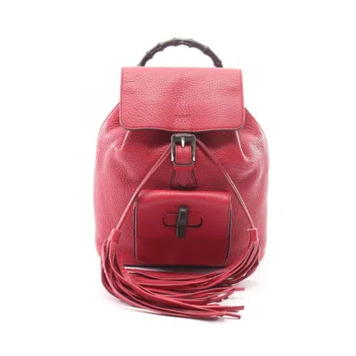 Pre-owned Gucci Red Color Leather Backpack ()