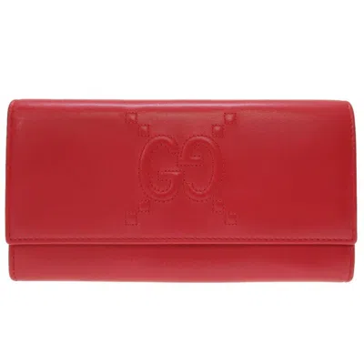 Pre-owned Gucci Red Color Leather Coin Purse/coin Case ()