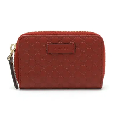 Pre-owned Gucci Red Color Leather Coin Purse/coin Case ()