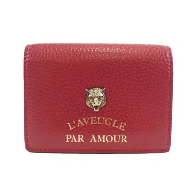 Pre-owned Gucci Red Color Leather Coin Purse/coin Case ()