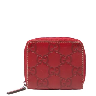 Pre-owned Gucci Red Color Leather Coin Purse/coin Case ()