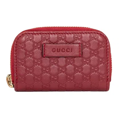Pre-owned Gucci Red Color Leather Coin Purse/coin Case ()