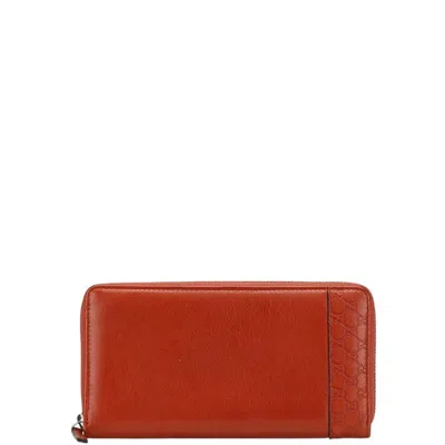 Pre-owned Gucci Red Color Leather Long Wallet (bi-fold) ()
