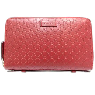 Pre-owned Gucci Red Color Leather Long Wallet (bi-fold) ()