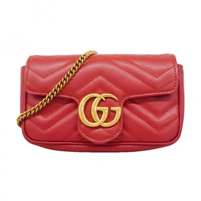 Pre-owned Gucci Red Color Leather Shoulder Bag ()