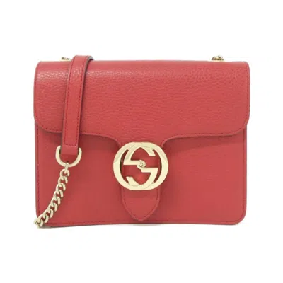 Pre-owned Gucci Red Color Leather Shoulder Bag ()