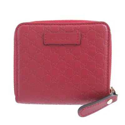 Pre-owned Gucci Red Color Leather Wallet (bi-fold) ()