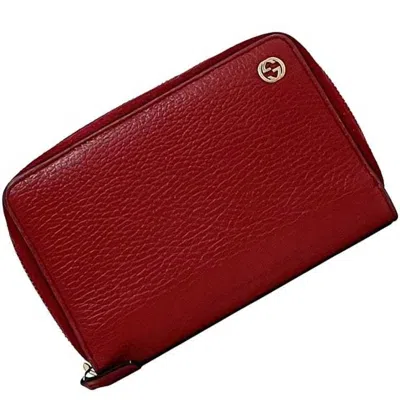Pre-owned Gucci Red Color Leather Wallet (bi-fold) ()
