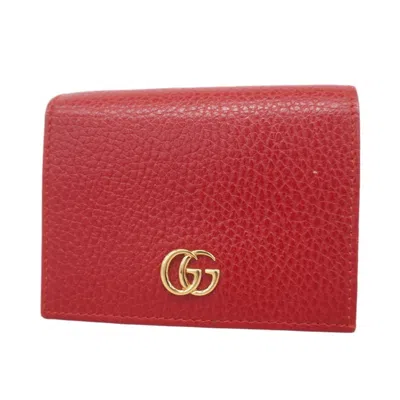 Pre-owned Gucci Red Color Leather Wallet (bi-fold) ()