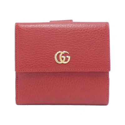 Pre-owned Gucci Red Color Leather Wallet (bi-fold) ()